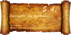 Seregély Andrea névjegykártya
